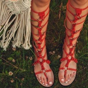 Zara Orange Gladiator Sandals